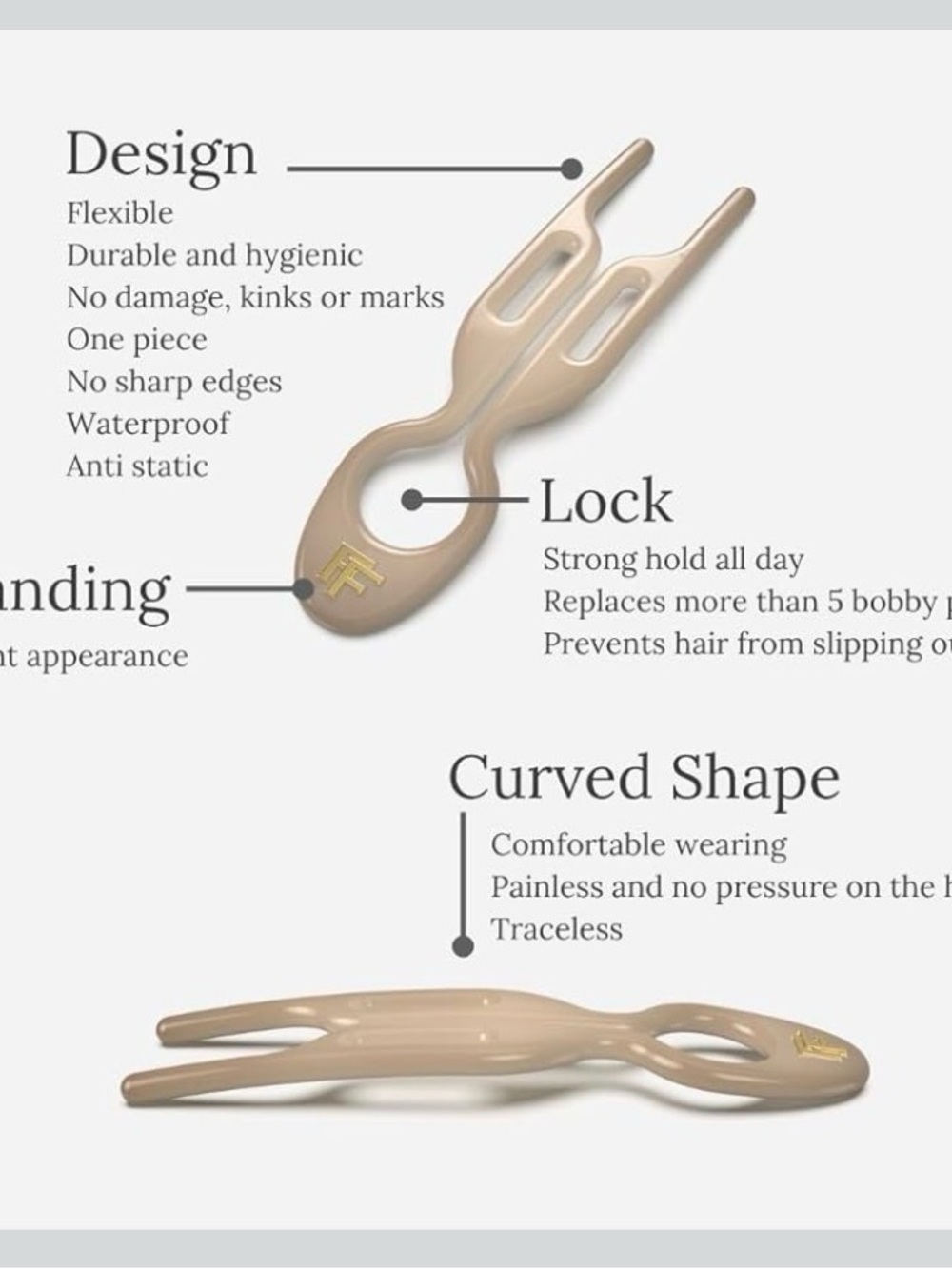 Fiona Franchimon N°1 Hairpin Set | Brown, Clear, Cream | NIB | Great For Updo - Picture 4 of 8